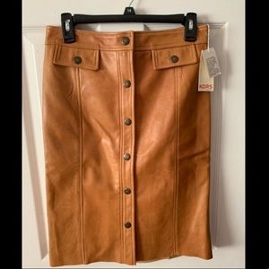 Michael Kors genuine leather skirt